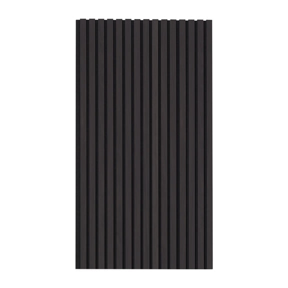 Wood Slat Acoustic Wall Panels, 23.6" x 47.2" Black Oak MDF Accent Panels with Polyester Fiber Backing, NRC 0.85 Noise Reduction Boards for Modern Wall Decor, Ceilings, Home and Office