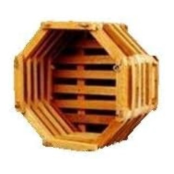 Wood Slat Vanda Orchid Basket. Cedar. 6 Inch Octagonal with 20 inch Hanger.