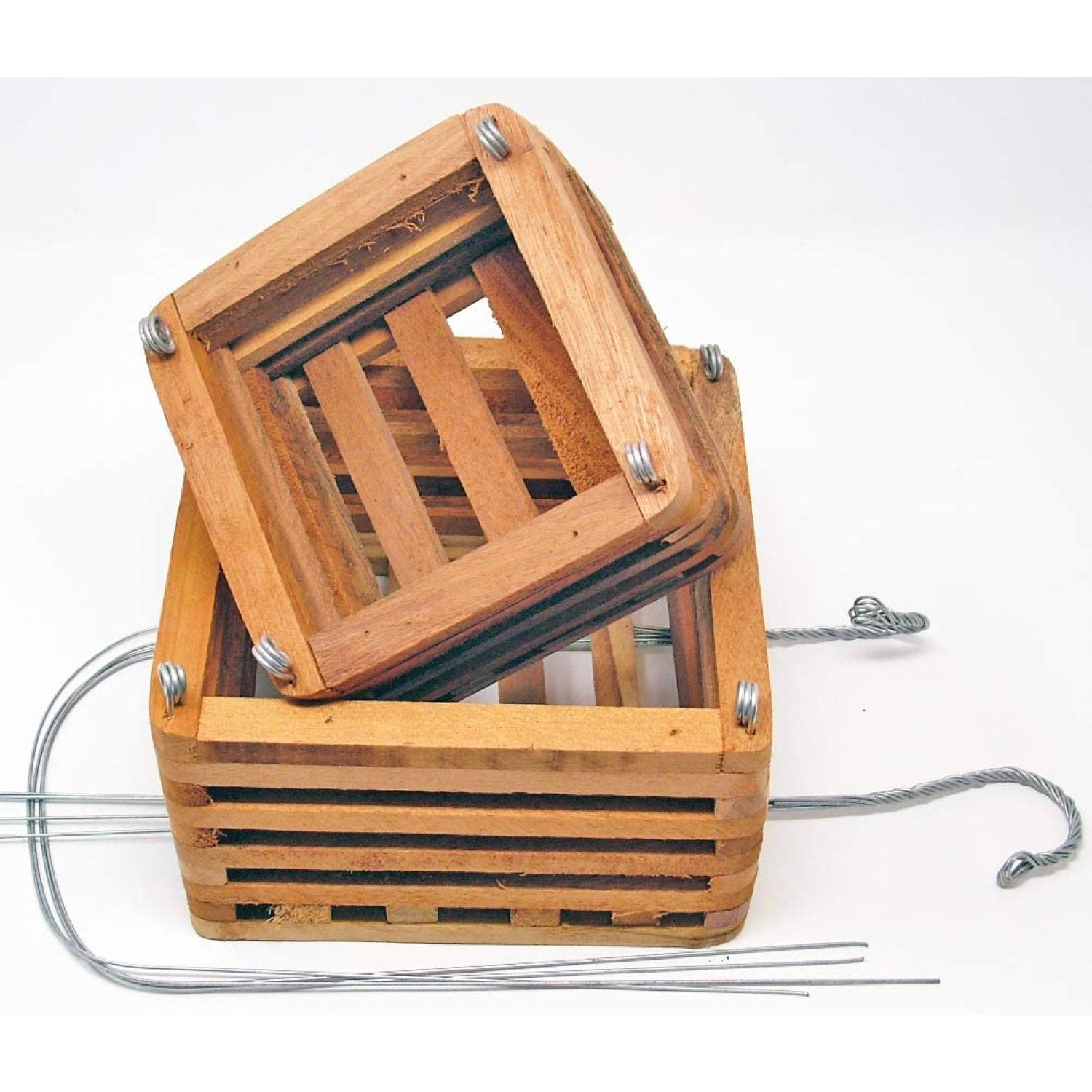 Wood Slat Vanda Orchid Baskets. Cedar. Set of 2. (1 6" & 1 8"). With