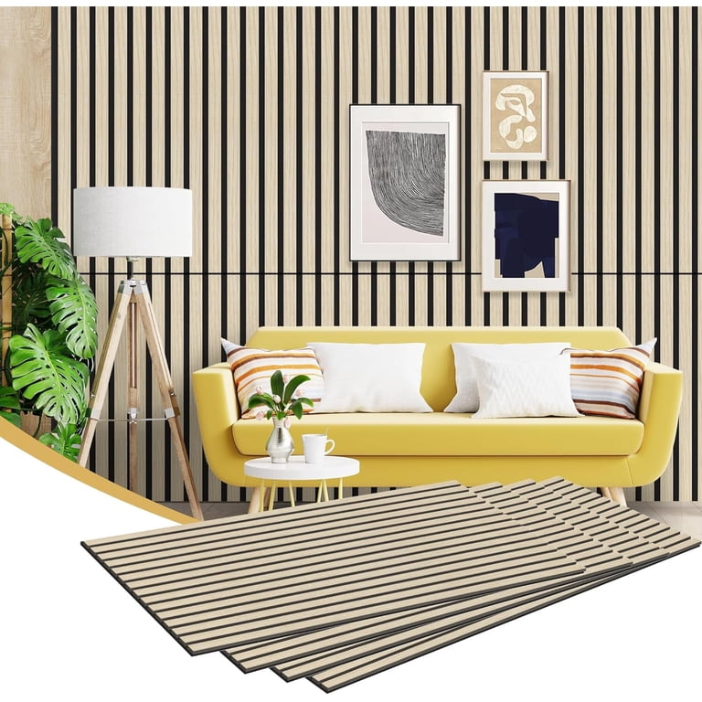 3d Wall Panels Wood Slat Wall Panels 2-Pack - 48x24 Inch 3D Acoustic ...