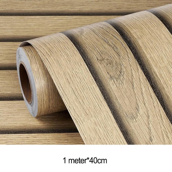 Wood Slat Wallpaper Self-Adhesive Removable Peel And Wallpaper Width: 40Cm