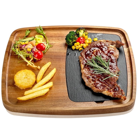Wood Slate Serving Platter for Meat Cheese Appetizers