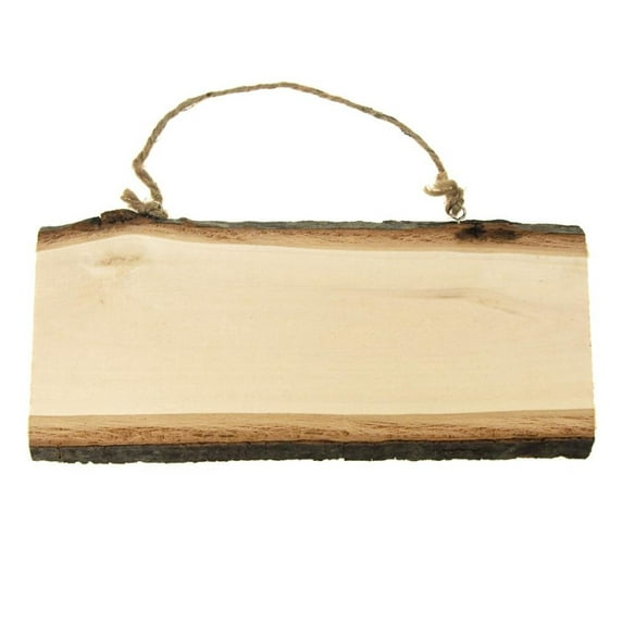 Wood Slice Hanging Rectangle Sign, Natural, 11-1/2-Inch