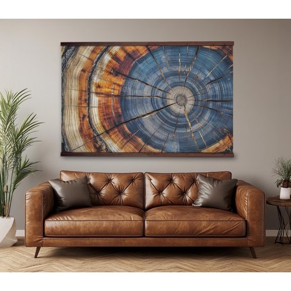 Wood Slice Tree Rings Wall Hanging Rustic Nature Large Neutral Earth Tone Modern Organic Nordic Nature Wall Poster , Poster Print Only