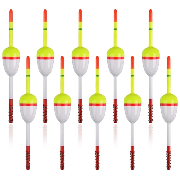 Wood Slip Bobbers Fishing Floats and Bobbers Spring Oval Stick Slip Floats for Crappie Catfish Trout Panfish Walleyes Fishing 10pcs