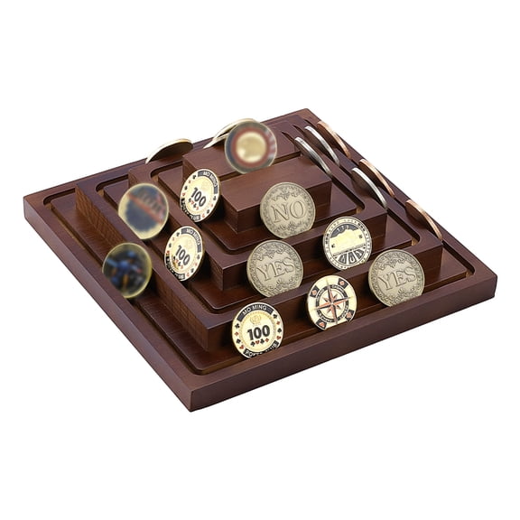Wood Slotted Display Riser Stands Coconut Brown 26x26x8cm DIY