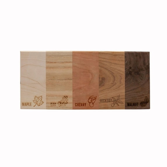 Wood Smoker Sampler Board, 5 Flavors, With Torch
