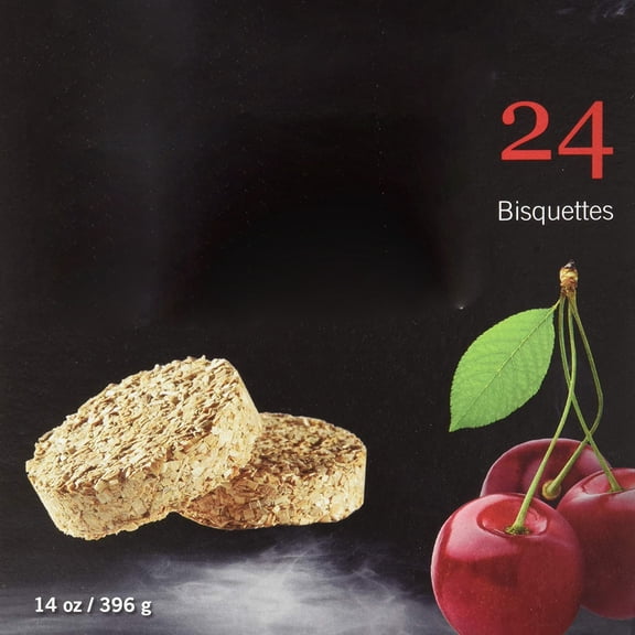 Wood Smoking Bisquettes,24Count Pack,Natural Hardwood Smoker Fuel,Ideal for Backyard BBQ,Outdoor Grilling,Home Smoking,Brown,Cherry