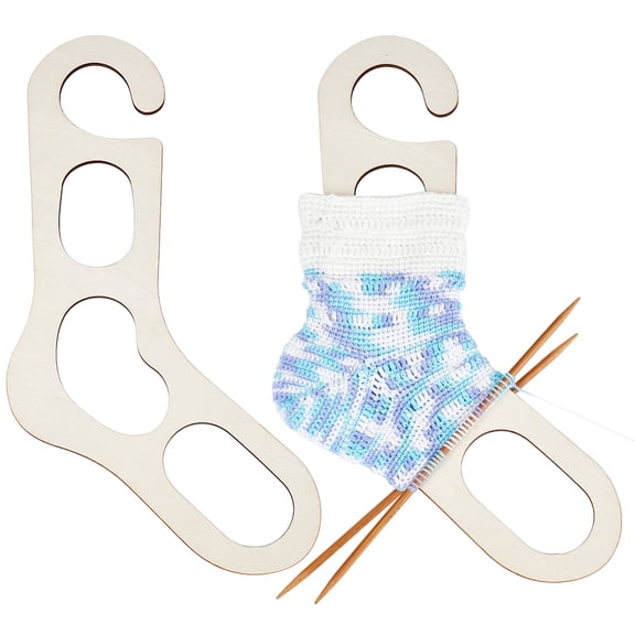 Wood Sock Templates Knitting Sock Holders White 360x200x4.5mm 2pcs/set for DIY