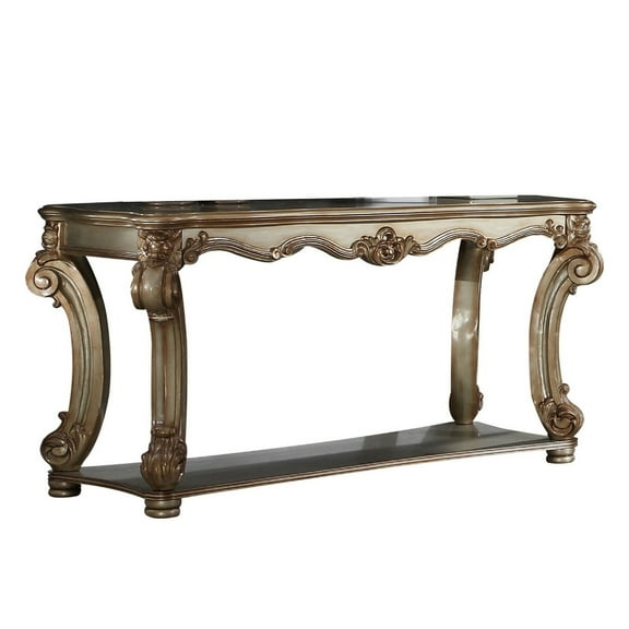 ACME Vendome Sofa Table, Gold Patina