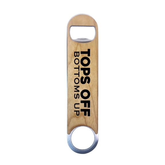 Torched Wood Speed Bottle Opener Magnetic Cap Catcher (Tops Off, Bottoms Up)
