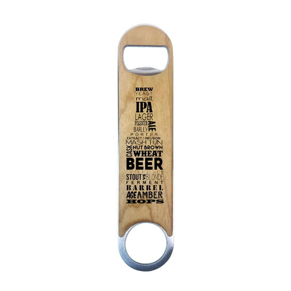 Wood Speed Bottle Opener (Typography)