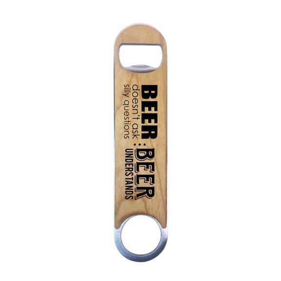 Torched Wood Speed Bottle Opener Magnetic Cap Catching 7"x1.5"x0.5" (Understands)