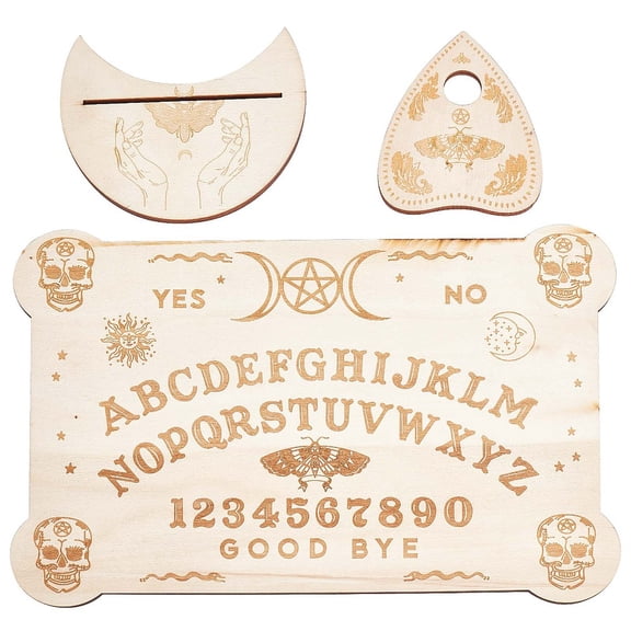 Wood Spirit Board Pendulum Board Tarot Card Stand Kit Wooden Talking Boards with Planchette Dowsing Divination Kit Hunt Metaphysical Message for Pagan 11.81x7.87Inch-Butterfly DIY
