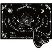 Wood Spirit Board Pendulum Board Wooden Talking Boards with Planchette Black Dowsing Divination Game Kit Spirit Hunt Metaphysical Message Decor for Pagan 11.8 x 8.3 Inch-