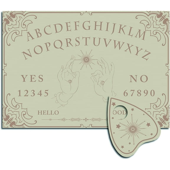 Wood Spirit Board Pendulum Board Wooden Talking Boards with Planchette Dowsing Divination Kit Game Spirit Hunt Metaphysical Message Decor for Wicca Pagan 11.8 x 8.3 Inch-Magic Hand 1 Set