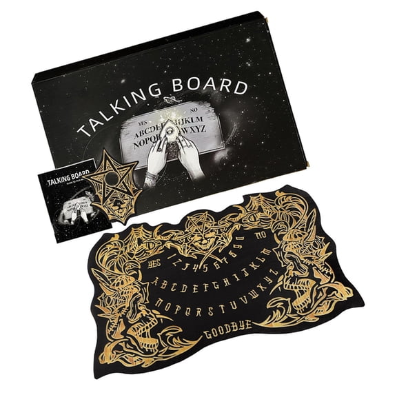Wood Spirit Talking Board Divination Board with Planchette Dowsing Message Telling Tool Mystical Game Supply