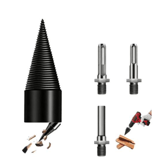 Wood Splitter Drill Bit Gift for Dad, Log Splitter for Firewood, Heavy Duty Drill Attachment for Homeowners