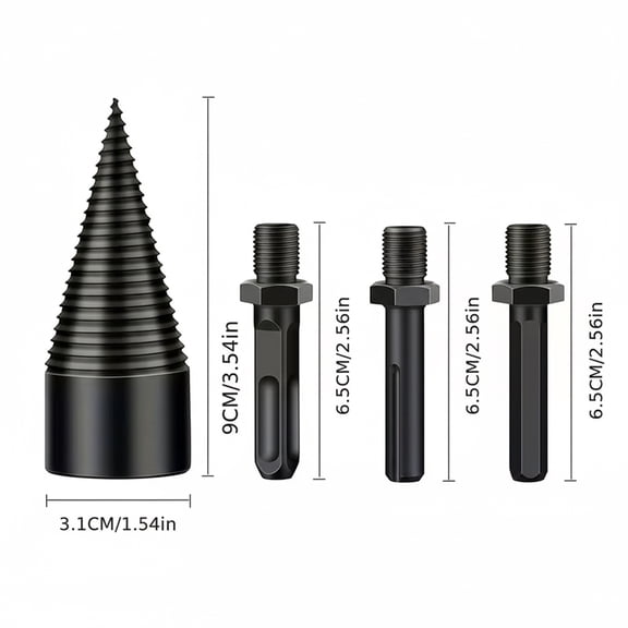 Wood Splitter Drill Set, Easy Log Splitting Drill Bits, 31mm Heavy Duty Wood Splitting Screw Cone for Hand Drill, Multi-functional Wood Splitter Cone Bit for Drill