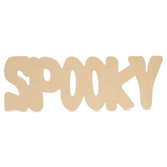 Wood Spooky Cutouts 18 x 6-1/5 Inch, Pack of 12 Unfinished Wooden Cutouts for Crafting, Door Hangers, and DIY Halloween Décor, by Woodpeckers