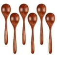 thumbnail image 1 of Wood Spoon for Eating, 6-Piece Honey Soup Spoons, 6.5 inch Handmade Natural Asian Wooden Spoons for Soup, Coffee, Salad Desserts, Cereal, and Fruit, 1 of 8
