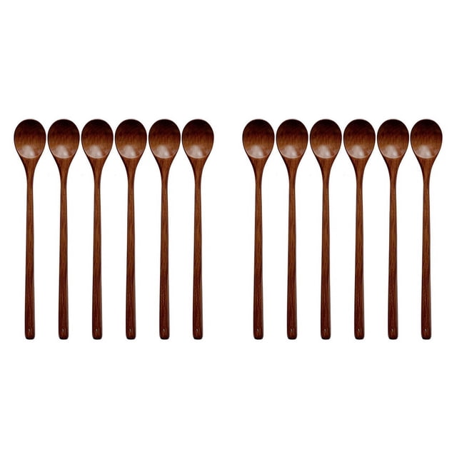 Wood Spoons for Cooking Set, 13 Inch Long Handle Wooden Mixing Spoons ...