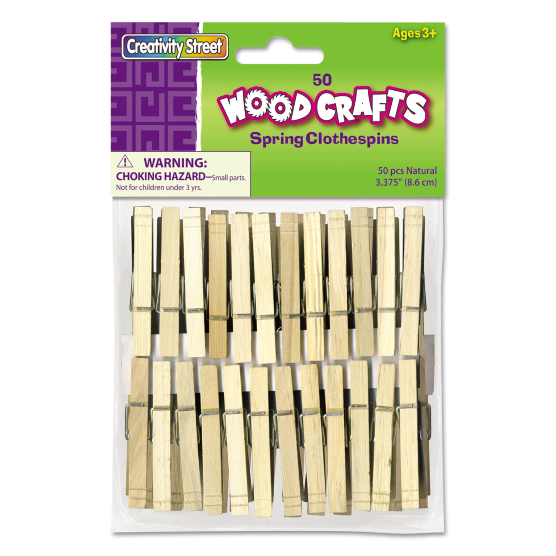 Wood Spring Clothespins, 3.38 Wood Spring Clothespins, 3.38