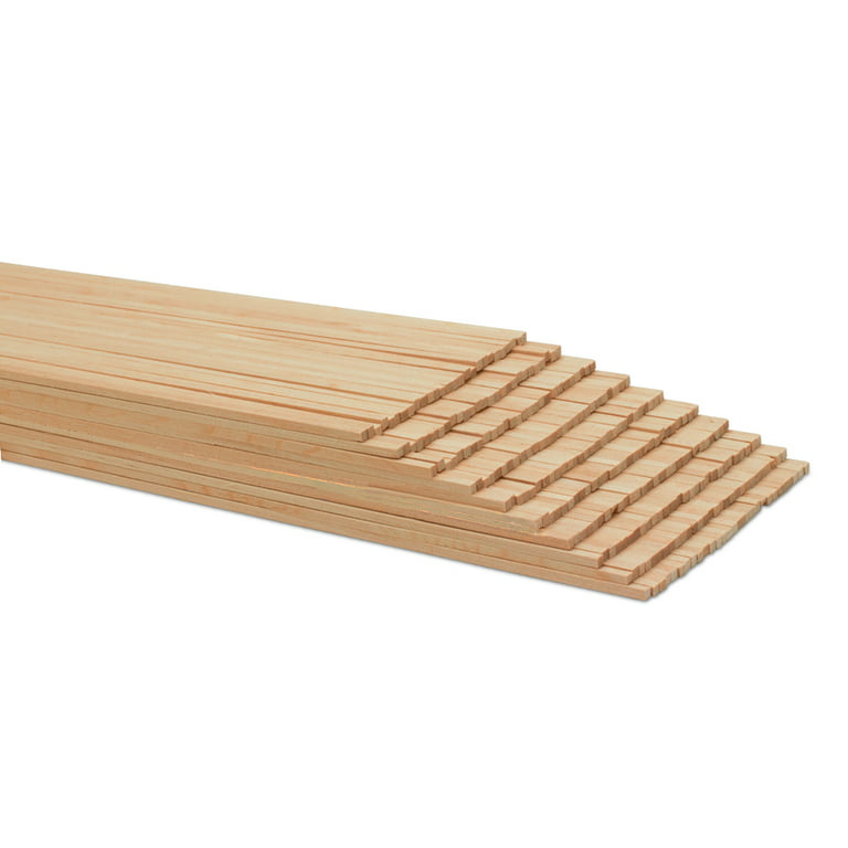Lot of 100 1/2 x 1/2 x 6 Wood Craft Boards White Cedar Short Square  Dowels