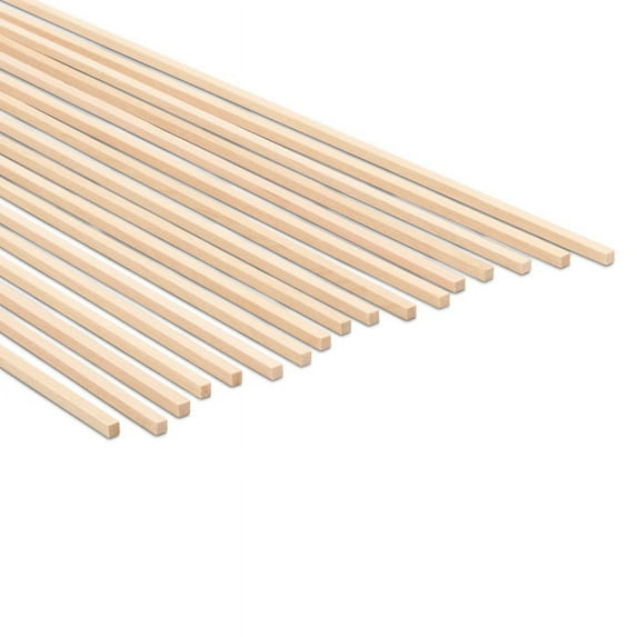 Wood Square Dowel Rods 1/8 inch x 12 Pack of 100 Wooden Craft Sticks for Crafts and Woodworking by Woodpeckers