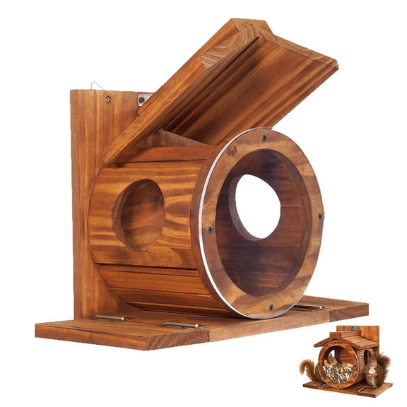 Wood Squirrel Feeder For Outside Winter Heavy Duty Squirrel Feeders Platform, Nuts Funny For Peanut Chipmunk House Picnic