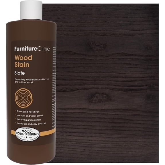 Furniture Clinic Wood Stain | Walnut | Water Based | Fast Drying, Low Odor, & Non-Toxic | for Indoor & Outdoor Furniture and More | Multiple Finishes | (17oz / 500ml)