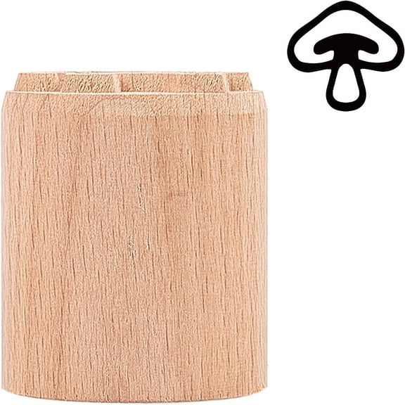 Wood Stamp Mushroom Shape Wood Stamp Wood Pottery Stamps Portable Natural Wood Stamps for Clay Valentine's Day Easter Gift 1.4 Inch