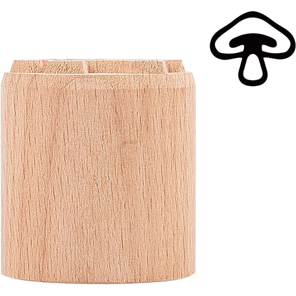 Wood Stamp Mushroom Shape Wood Stamp Wood Pottery Stamps Portable Natural Wood Stamps for DIY