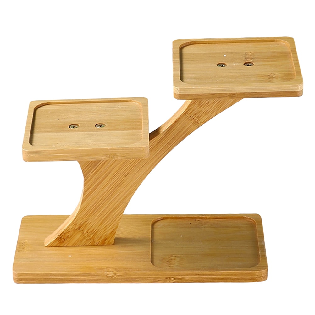 Wood Stand Small Stands for Indoor 3 Tier Tabletop Desktop Windowsill