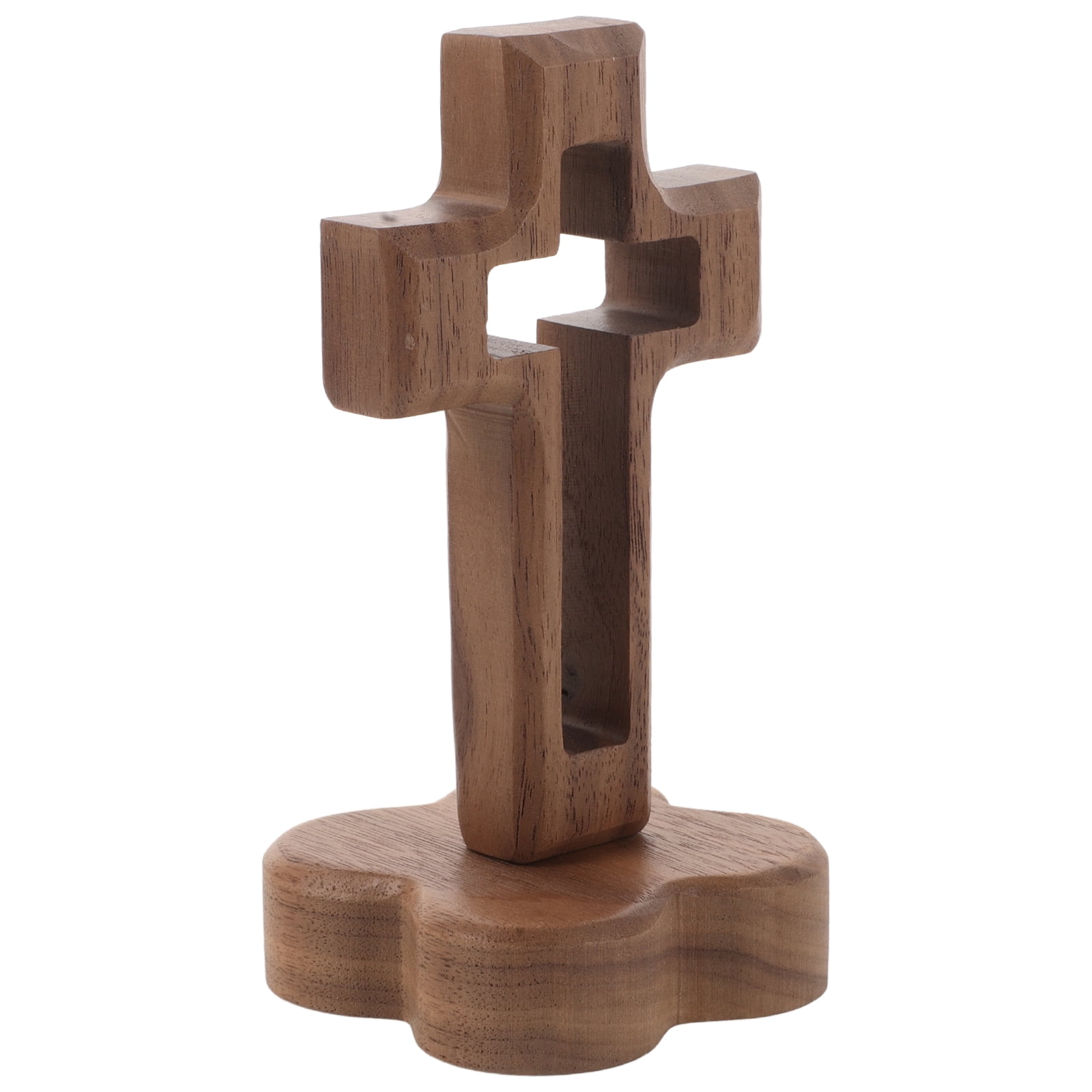 Cross Ornament Dining Room Table Decor Rustic Baby Office Brown ...