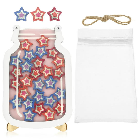 Wood Star Reward Jar Build Good Habit Star Reward Canister Parent Child Interaction Jar Ornament Add Fun for Children