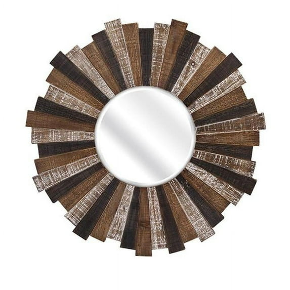 Wood Starburst Mirror