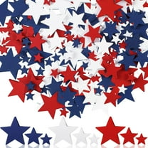 Wood Stars Decorations 4th of July Wooden for Crafts Red White Blue Independence Day Patriotic Star Ornaments Shaped Cutouts Tiered Tray Decor Labor Memorial (120 Pcs, 0.4, 0.8, 1.2 Inch)