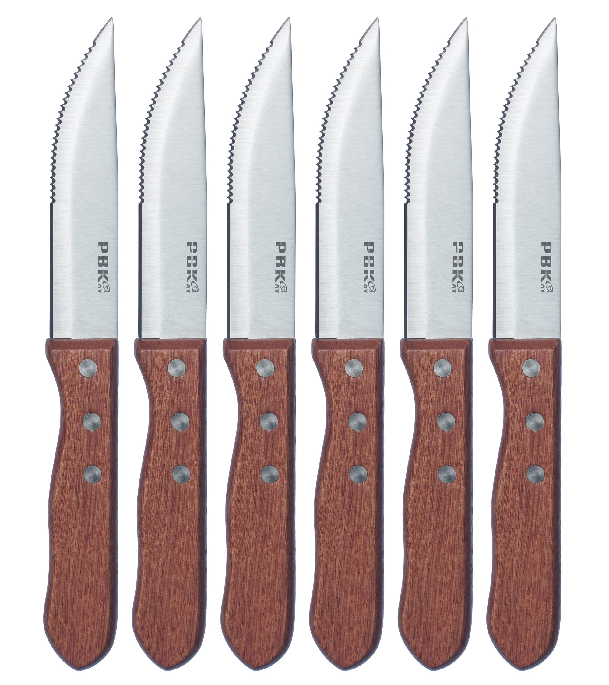 Wood Steak Knife Set, Premium Stainless steel Knives with Rosewood Handle  and Gift Box (set of 6)