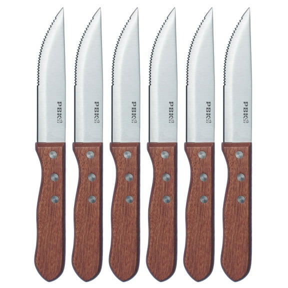 Wood Steak Knife Set, Premium Stainless steel Knives with Rosewood Handle and Gift Box (set of 6)