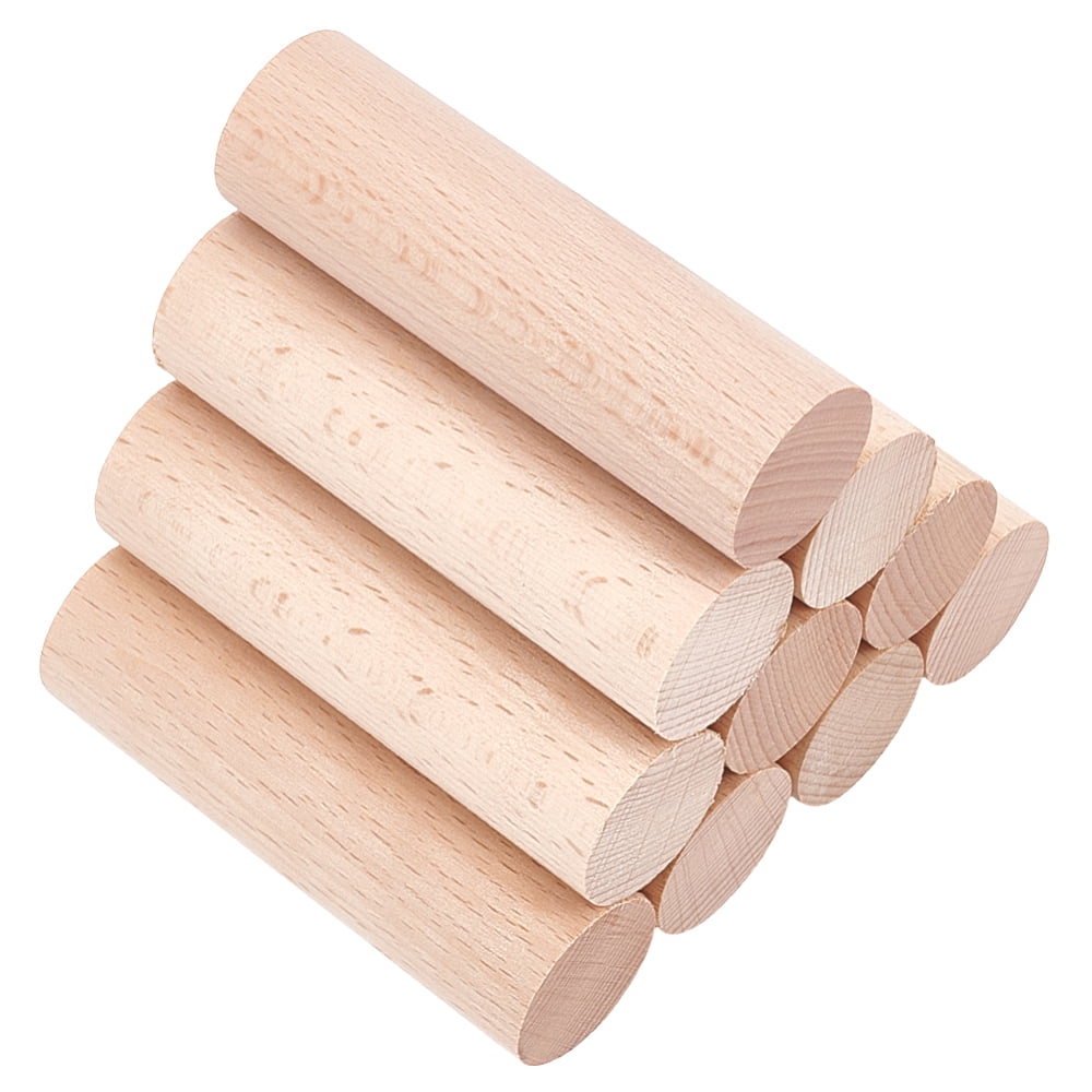 Wood Sticks Round Dowel Rod Column Floral White 100x30mm DIY
