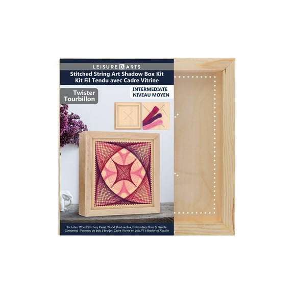 Wood Stitched String Art Kit With Shadow Box Twister - Adult Or Kids Craft - Craft Kits For Teens String Art Kit For Adults 3D 3D Kids 10.75"