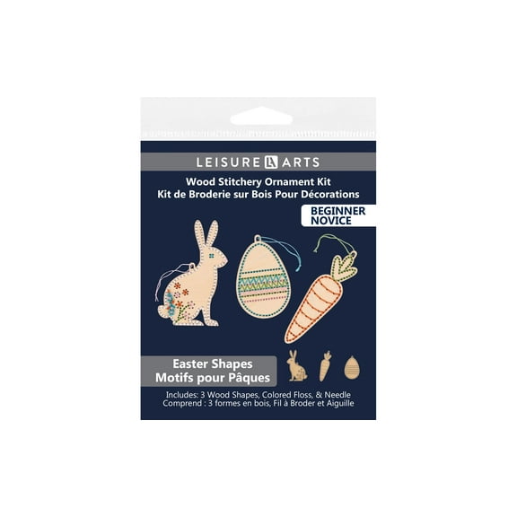 Wood Stitching Kit Ornaments 3 Piece Easter Set - Adult Or Kids Craft - Craft Kits For Teens String Art Kit For Adults 3D String Art 3D Kids 4" X 4"