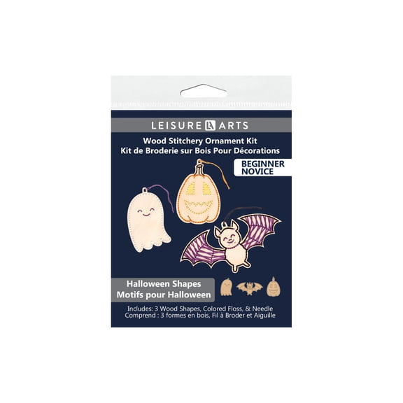 Wood Stitching Kit Ornaments 3 Piece Halloween Set - Adult Or Kids Craft - Craft Kits For Teens String Art Kit For Adults 3D String Art 3D Kids 4" X 4"