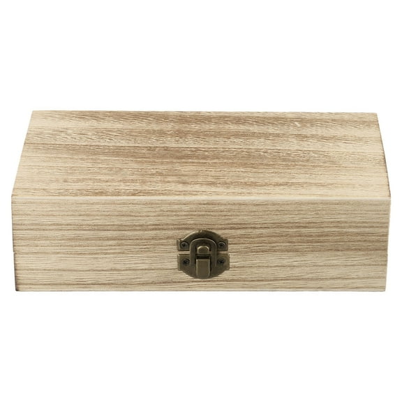 Wood Storage Box with Lid Solid Wood Container Box Decorative Table Large Rectangular Smooth Rustic Style Store Space to Organize Toys Cosmetics Vintage Color 7.87 X 3.93 X 2.36inch, Light Color