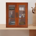 thumbnail image 1 of Wood Storage Cabinet 3-Tier Storage Cupboards Double Door Pantry Cabinet Brown, 1 of 17