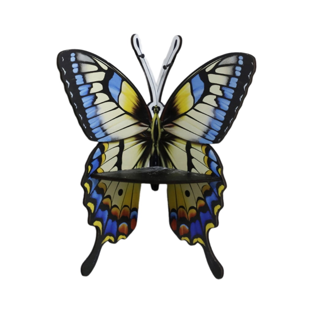 Wood Storage Rack Crystal Display Shelf Butterfly Floating Shelves ...