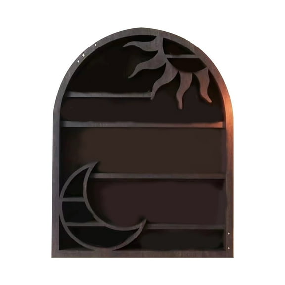 Wood Storage Shelf Stylish And Practical Wall Shelf Sun And Moon Shelf