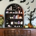 thumbnail image 1 of Wood Storage Shelf - Stylish and Practical Wall Shelf, Crescent Sun and Moon Crystal Shelf, 1 of 6