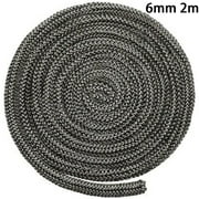 Wood Stove Door Gasket Stove Fiberglass Cord Wood Stove Rope Seal Replacement Gasket for Woodburning Stoves Graphite Impregnated Fiberglass Gaskets (6mm 2M)